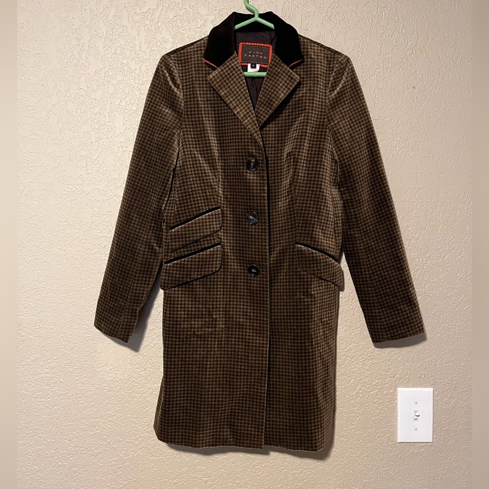 Pink Tartan Velvet Houndstooth Jacket